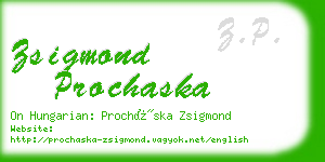 zsigmond prochaska business card